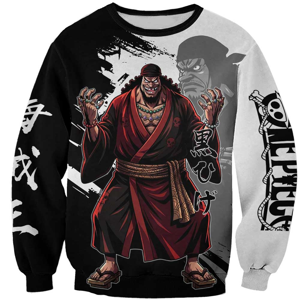 One Piece Blackbeard Sweatshirt Dark Emperor Ink Splash Graphic