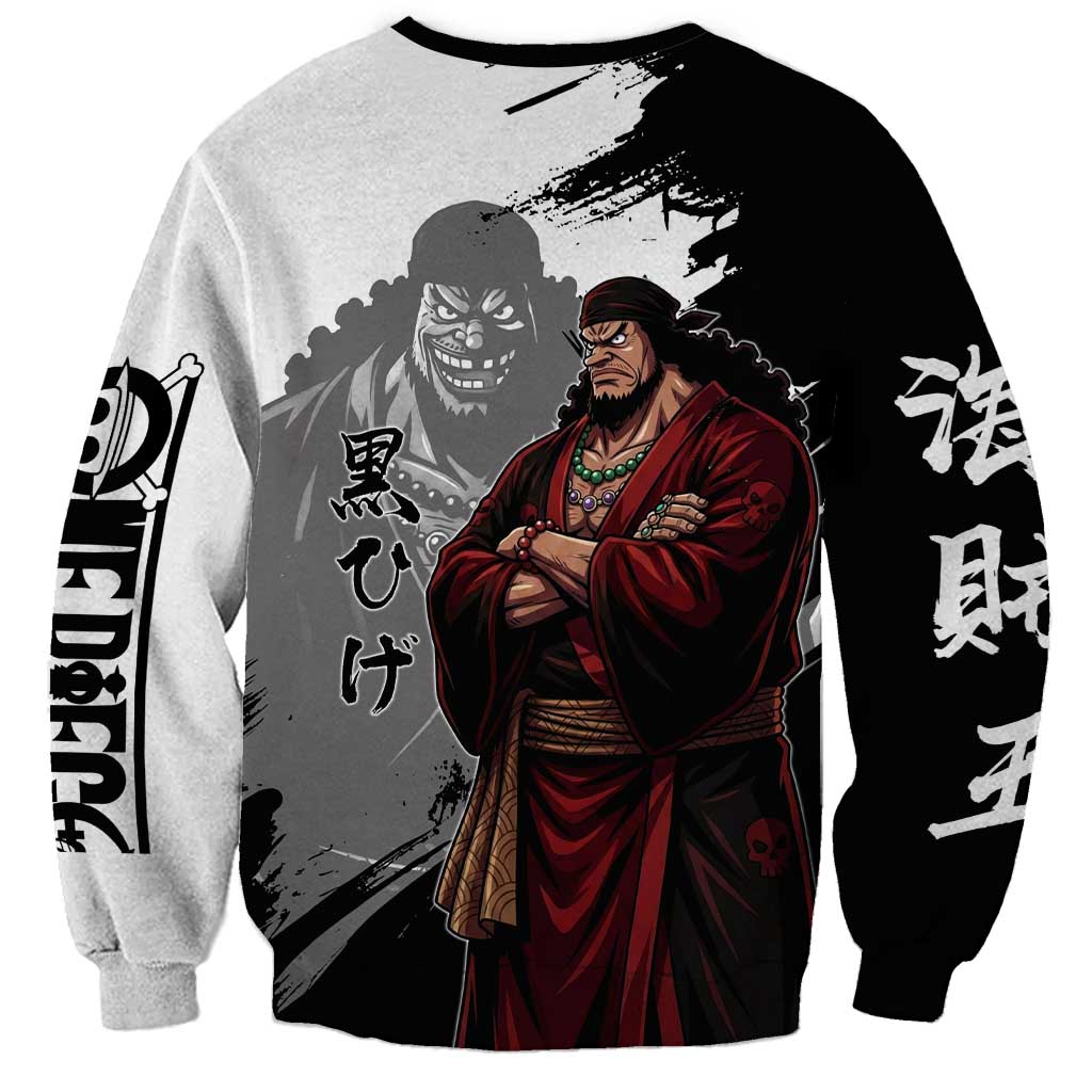 One Piece Blackbeard Sweatshirt Dark Emperor Ink Splash Graphic