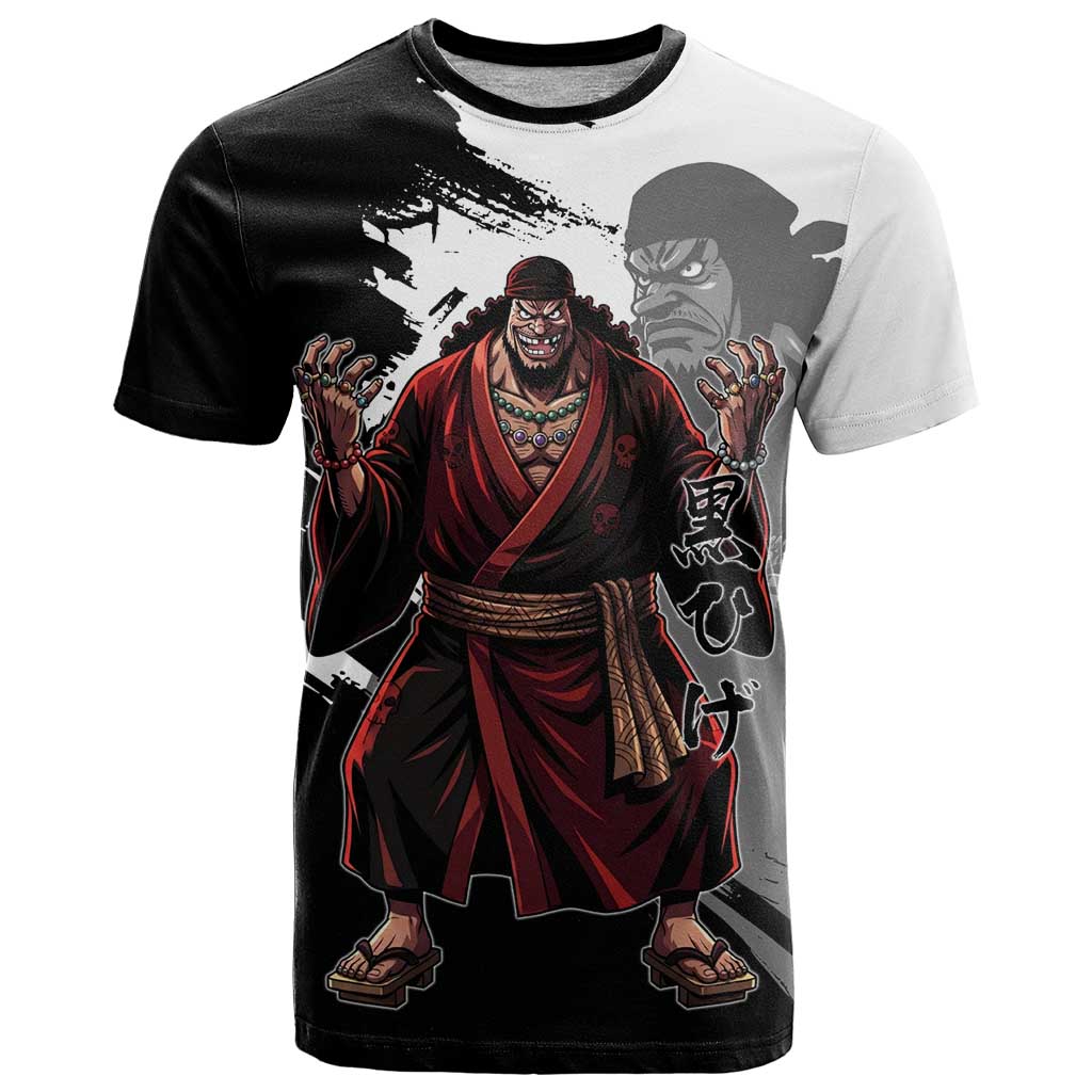 One Piece Blackbeard T Shirt Dark Emperor Ink Splash Graphic