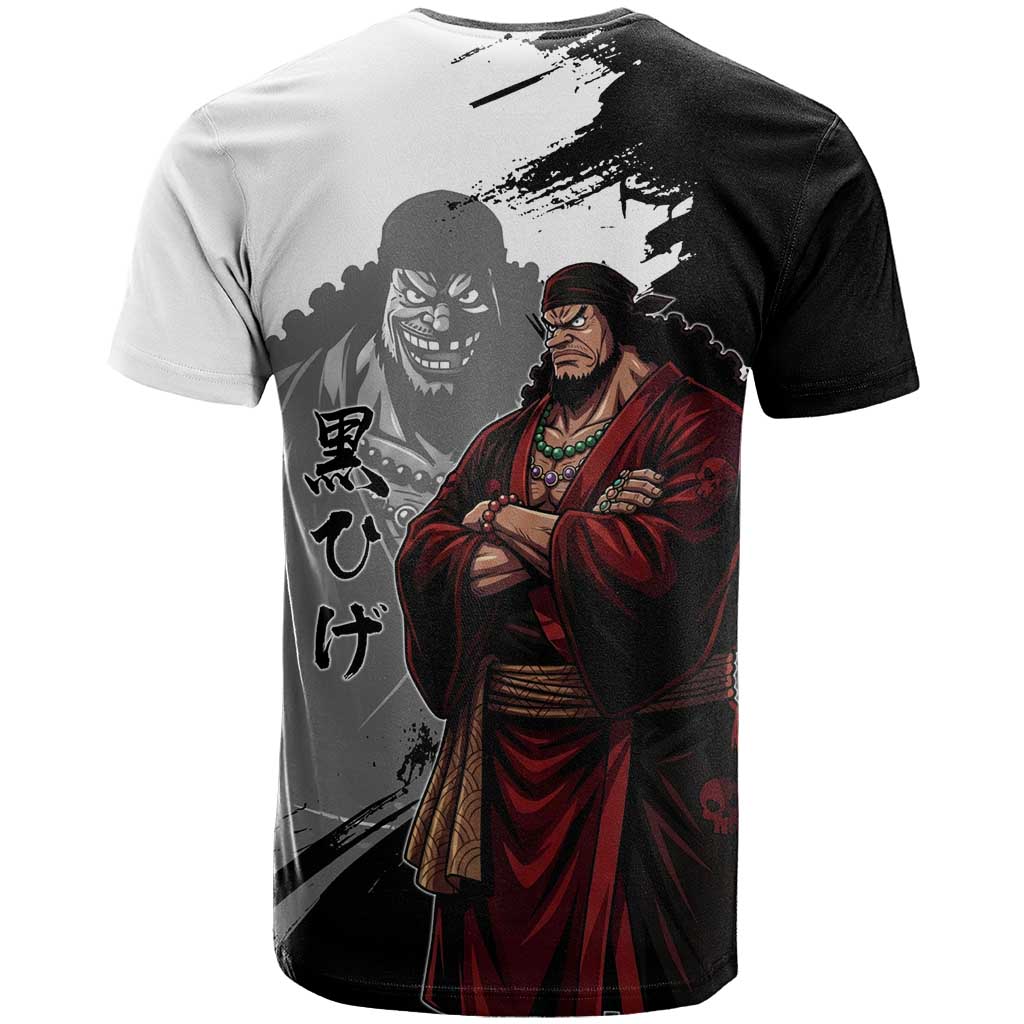 One Piece Blackbeard T Shirt Dark Emperor Ink Splash Graphic
