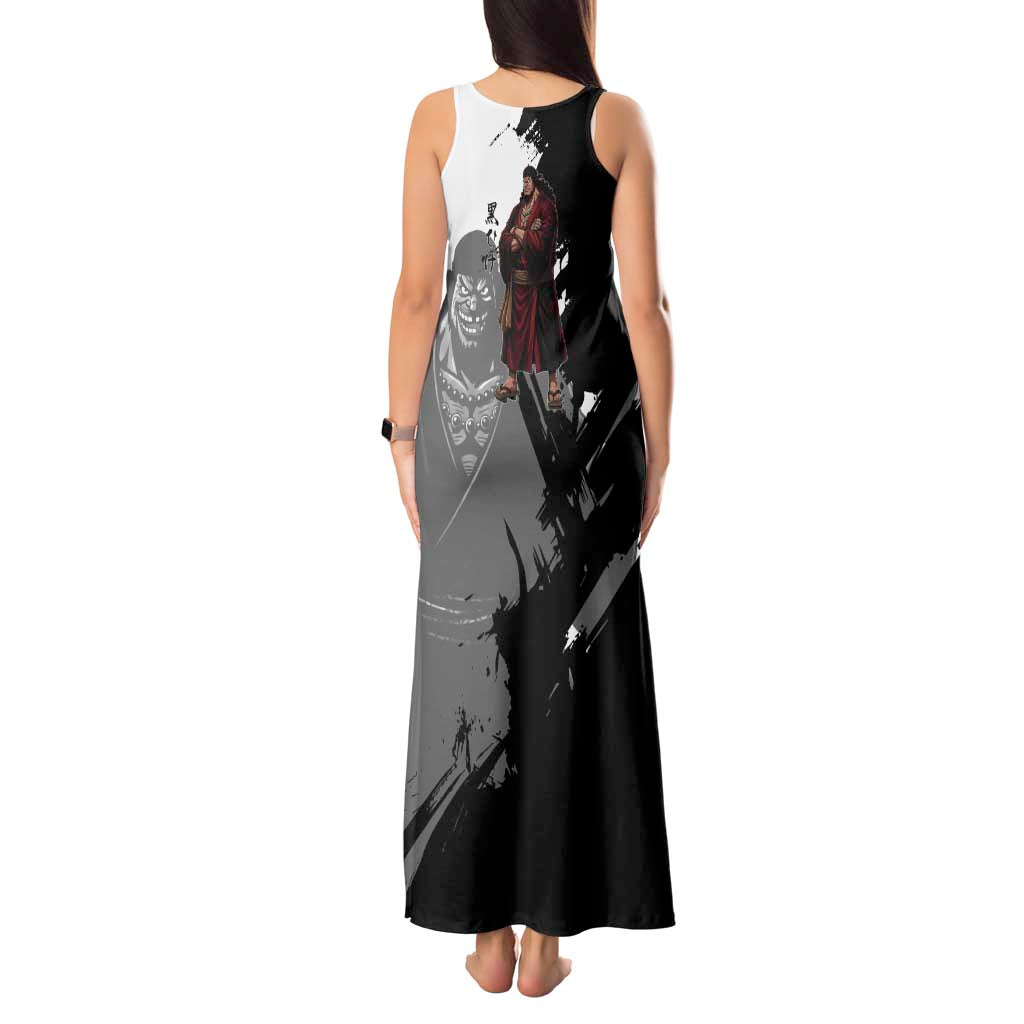 One Piece Blackbeard Tank Maxi Dress Dark Emperor Ink Splash Graphic