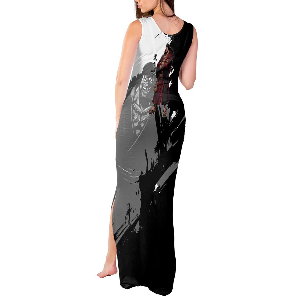 One Piece Blackbeard Tank Maxi Dress Dark Emperor Ink Splash Graphic