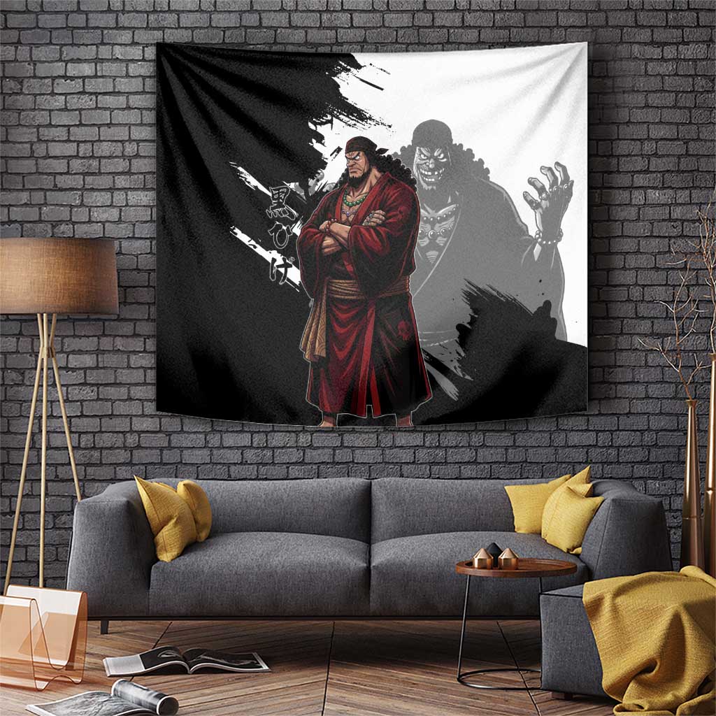 One Piece Blackbeard Tapestry Dark Emperor Ink Splash Graphic