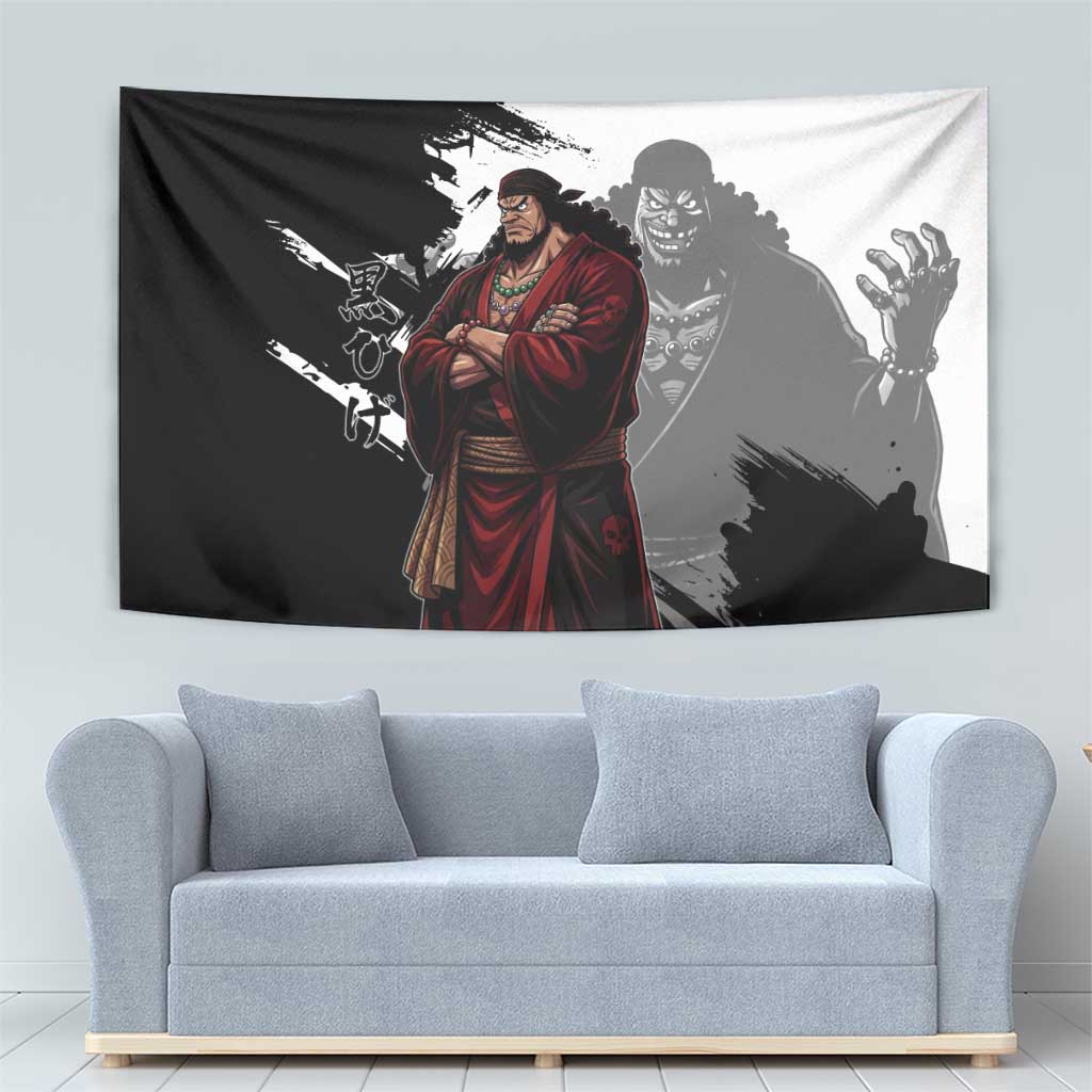 One Piece Blackbeard Tapestry Dark Emperor Ink Splash Graphic
