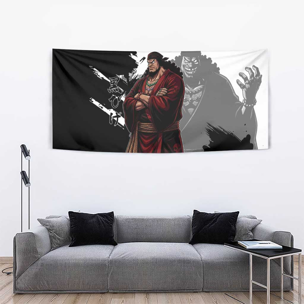 One Piece Blackbeard Tapestry Dark Emperor Ink Splash Graphic