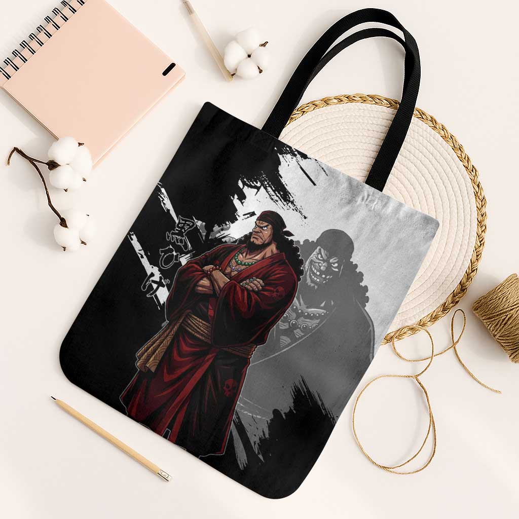 One Piece Blackbeard Tote Bag Dark Emperor Ink Splash Graphic