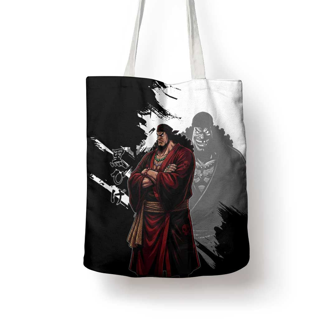 One Piece Blackbeard Tote Bag Dark Emperor Ink Splash Graphic
