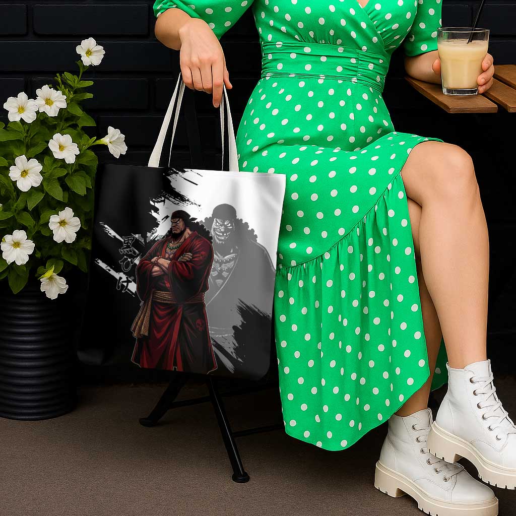 One Piece Blackbeard Tote Bag Dark Emperor Ink Splash Graphic
