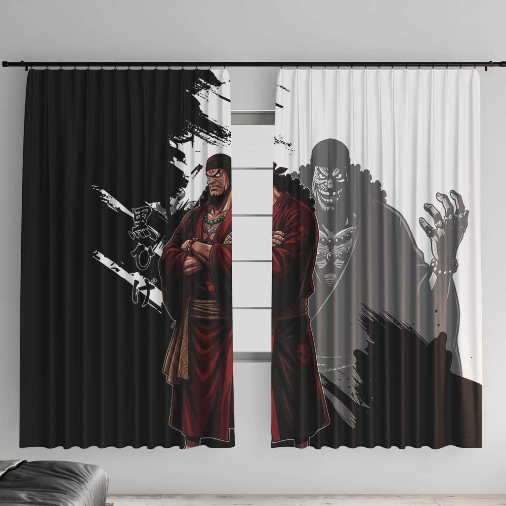 One Piece Blackbeard Window Curtain Dark Emperor Ink Splash Graphic