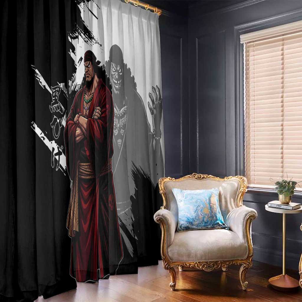 One Piece Blackbeard Window Curtain Dark Emperor Ink Splash Graphic