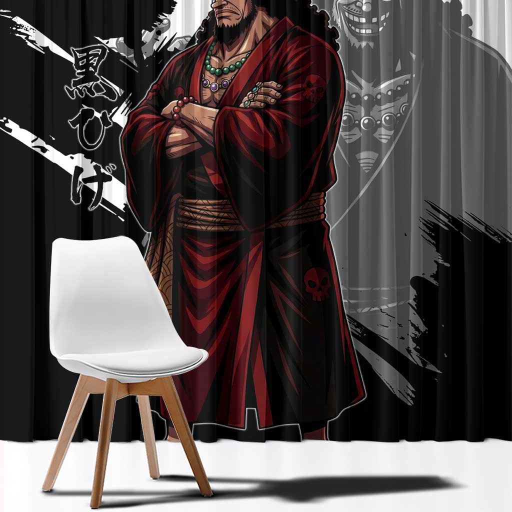 One Piece Blackbeard Window Curtain Dark Emperor Ink Splash Graphic