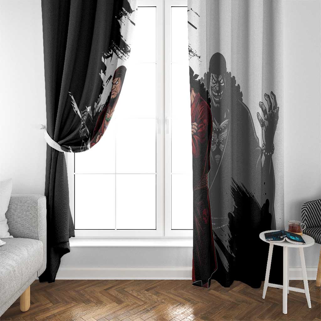 One Piece Blackbeard Window Curtain Dark Emperor Ink Splash Graphic