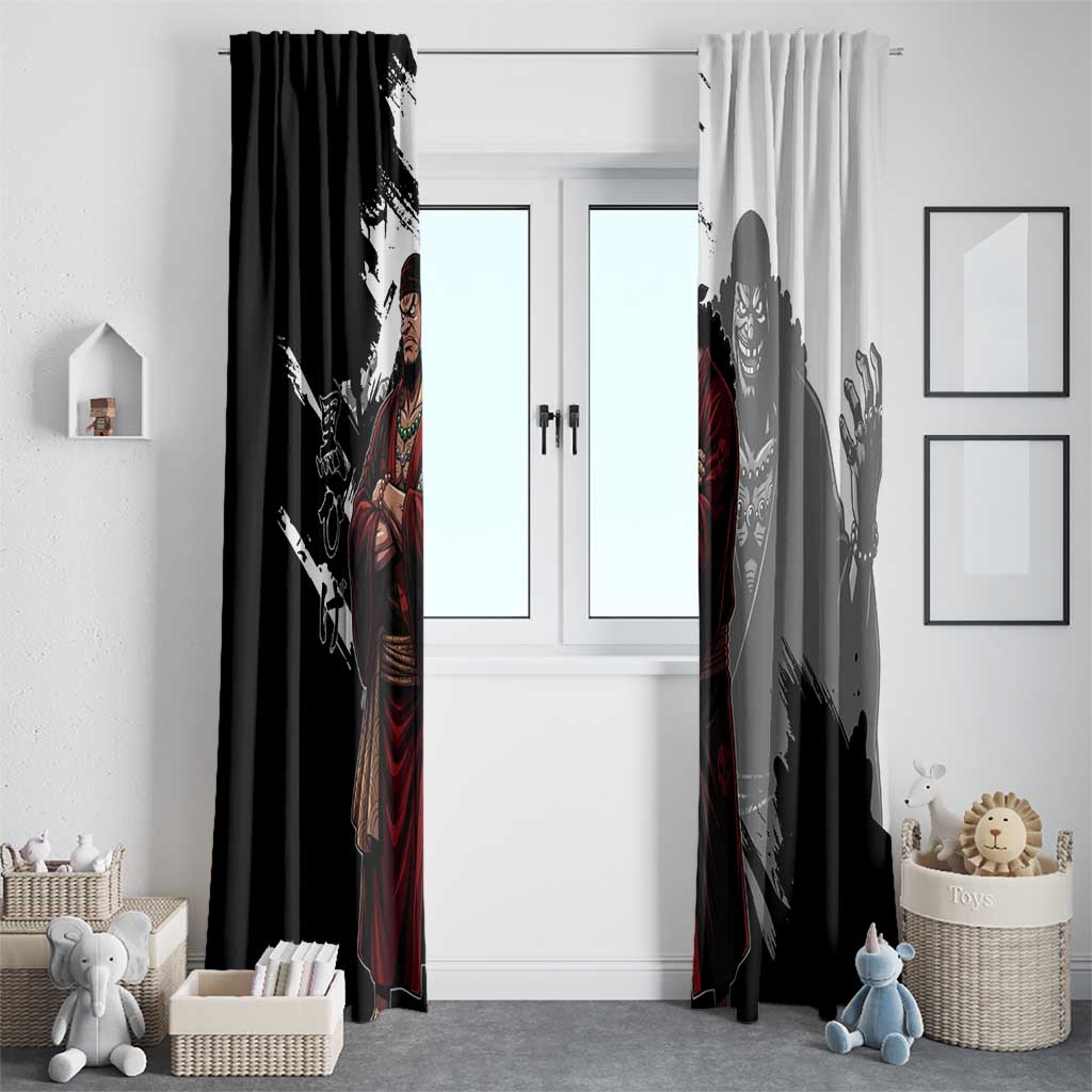 One Piece Blackbeard Window Curtain Dark Emperor Ink Splash Graphic