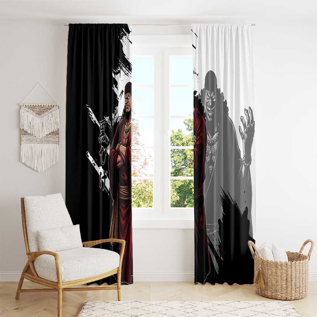 One Piece Blackbeard Window Curtain Dark Emperor Ink Splash Graphic