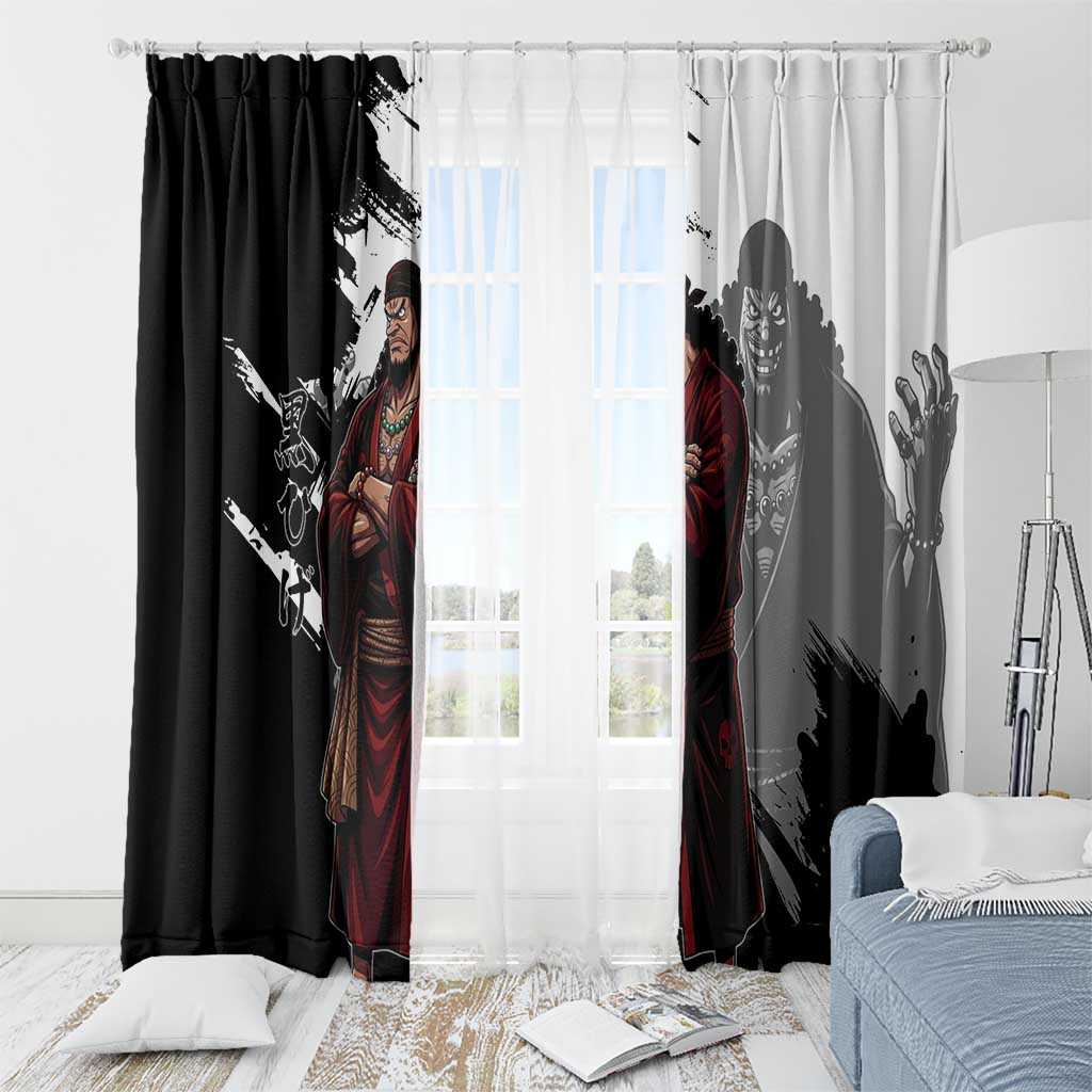 One Piece Blackbeard Window Curtain Dark Emperor Ink Splash Graphic