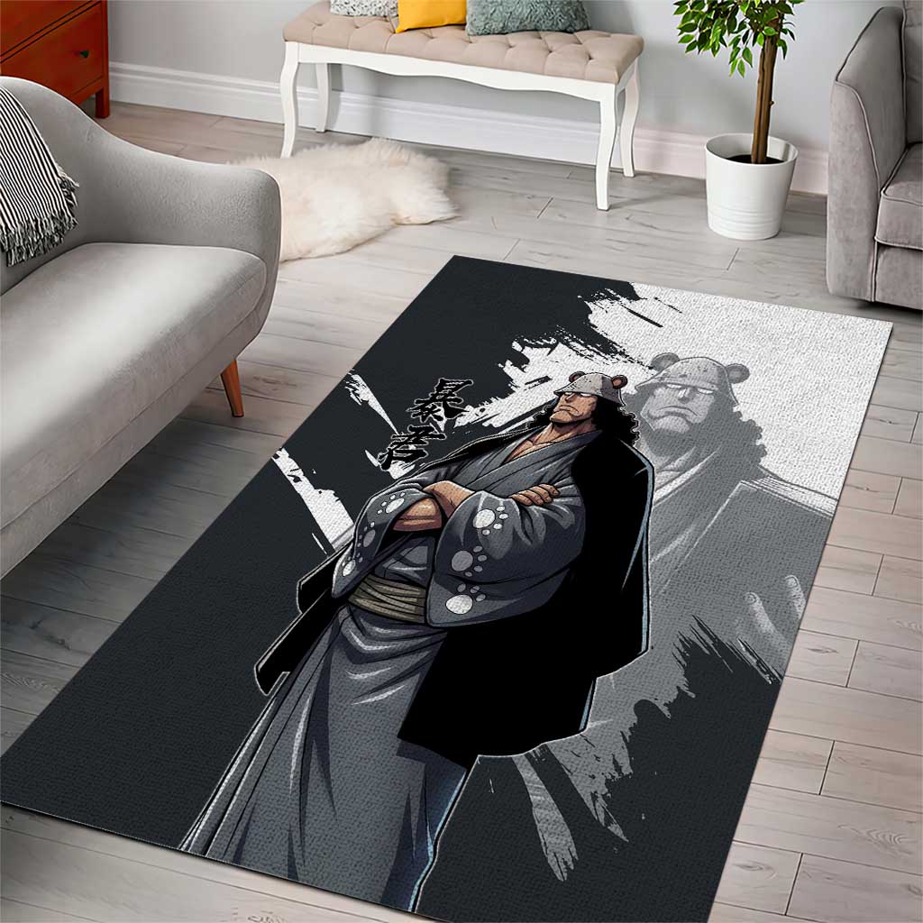 Bartholomew Kuma One Piece Area Rug Revolutionary Ink Wash Anime