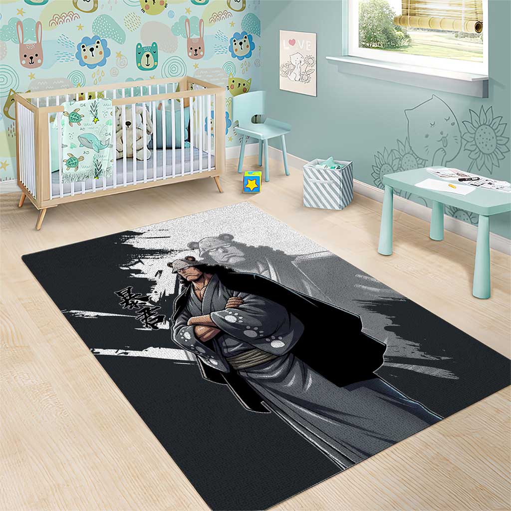Bartholomew Kuma One Piece Area Rug Revolutionary Ink Wash Anime