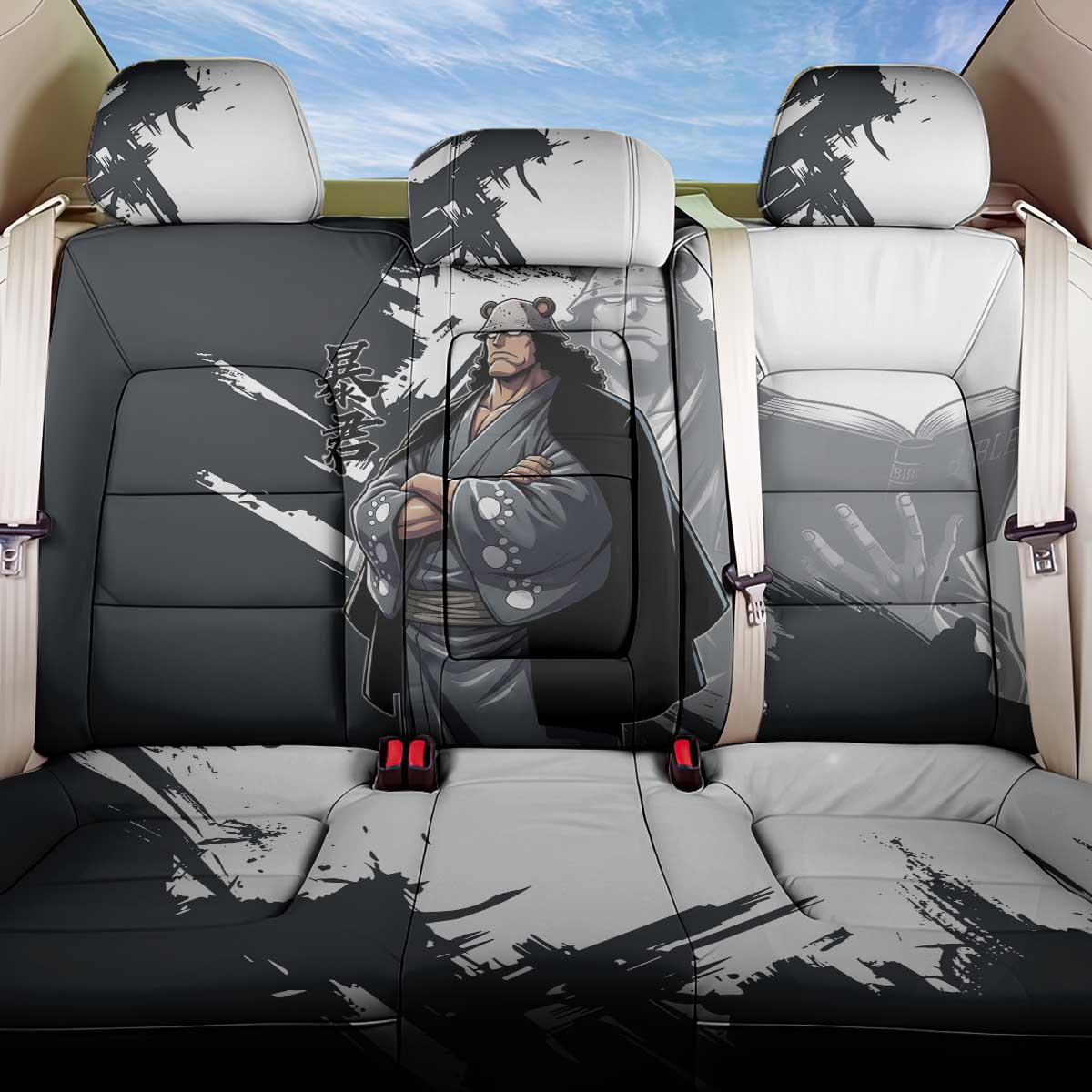Bartholomew Kuma One Piece Back Car Seat Cover Revolutionary Ink Wash Anime