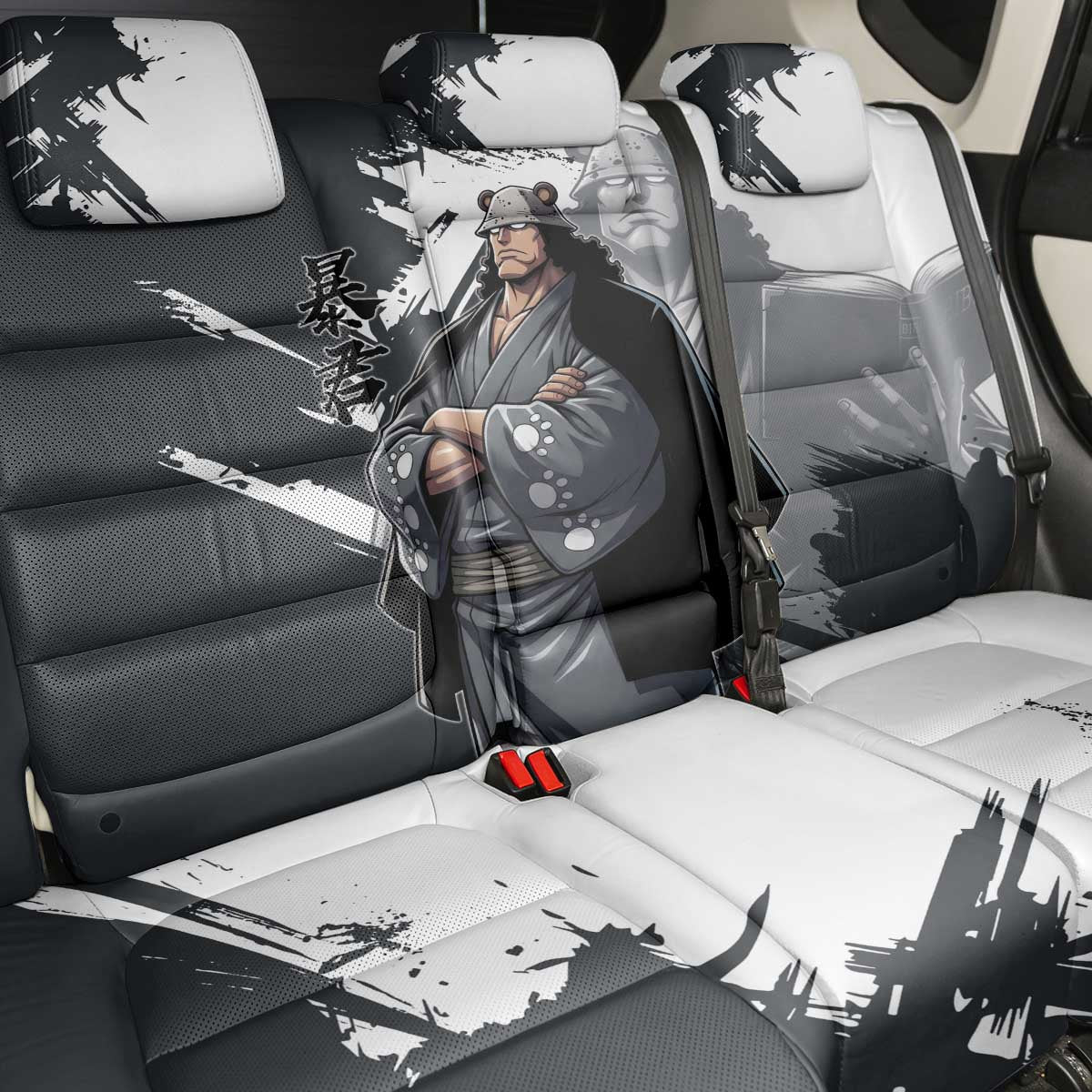 Bartholomew Kuma One Piece Back Car Seat Cover Revolutionary Ink Wash Anime