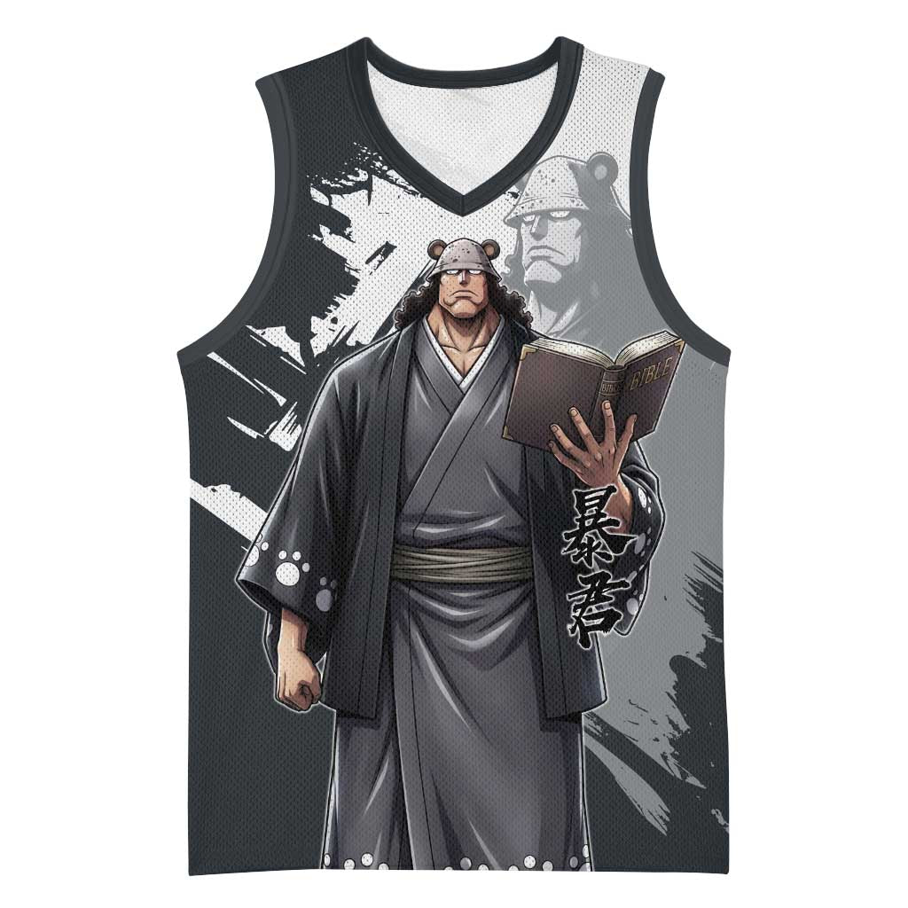 Bartholomew Kuma One Piece Basketball Jersey Revolutionary Ink Wash Anime
