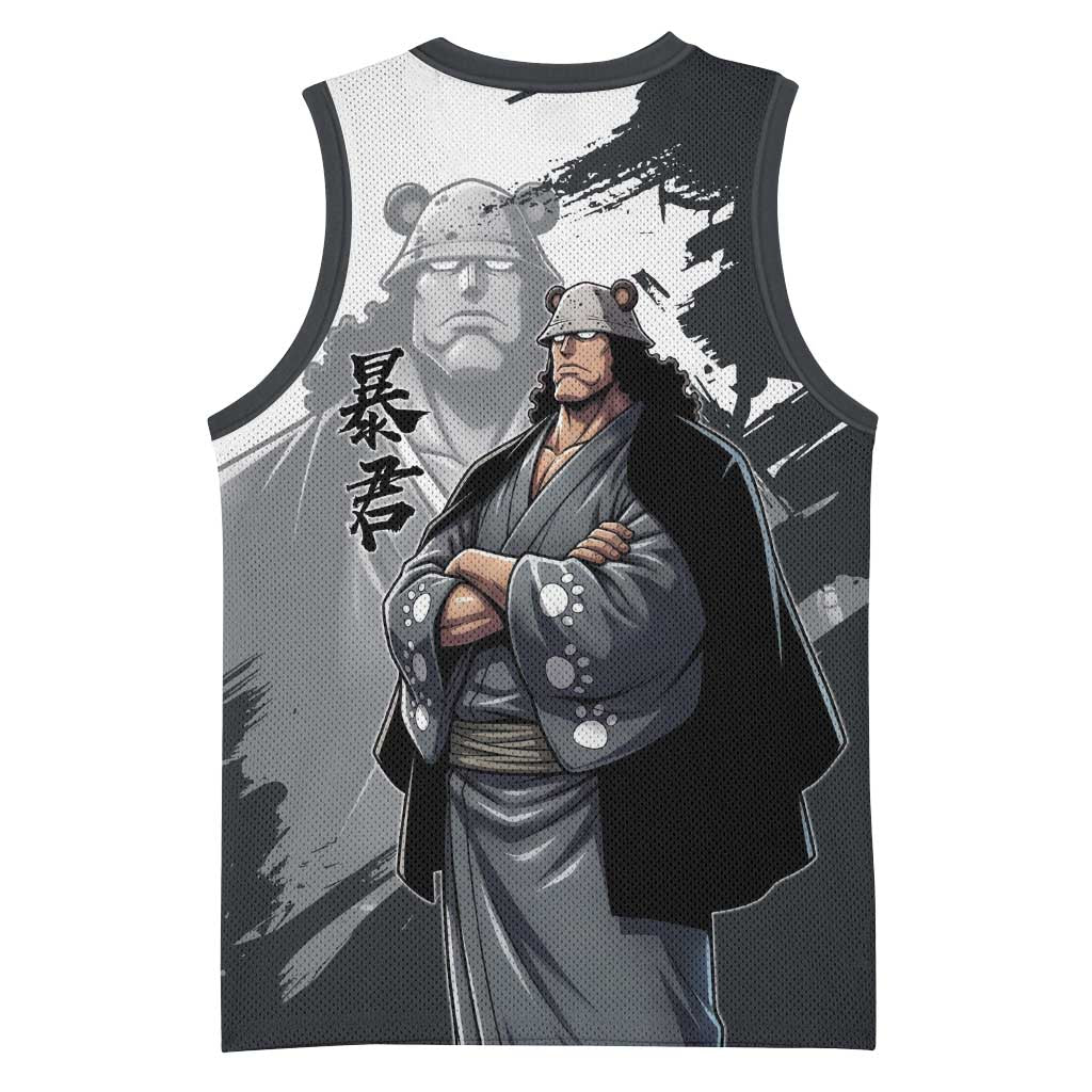 Bartholomew Kuma One Piece Basketball Jersey Revolutionary Ink Wash Anime