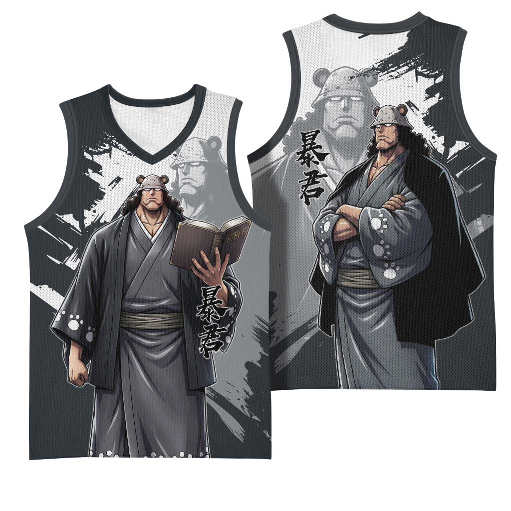 Bartholomew Kuma One Piece Basketball Jersey Revolutionary Ink Wash Anime