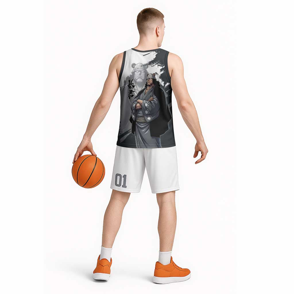 Bartholomew Kuma One Piece Basketball Jersey Revolutionary Ink Wash Anime