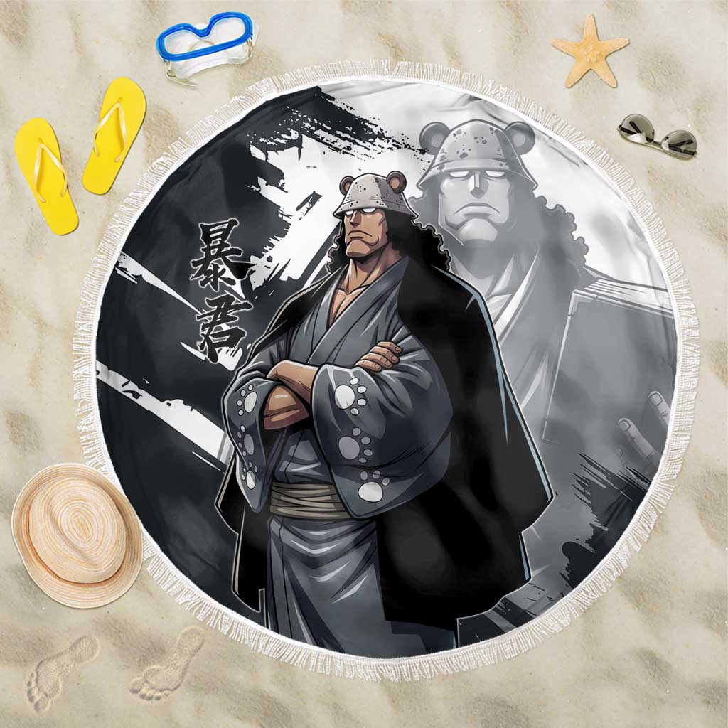 Bartholomew Kuma One Piece Beach Blanket Revolutionary Ink Wash Anime