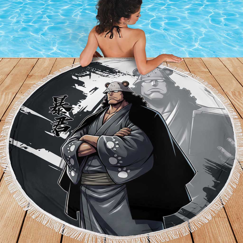 Bartholomew Kuma One Piece Beach Blanket Revolutionary Ink Wash Anime