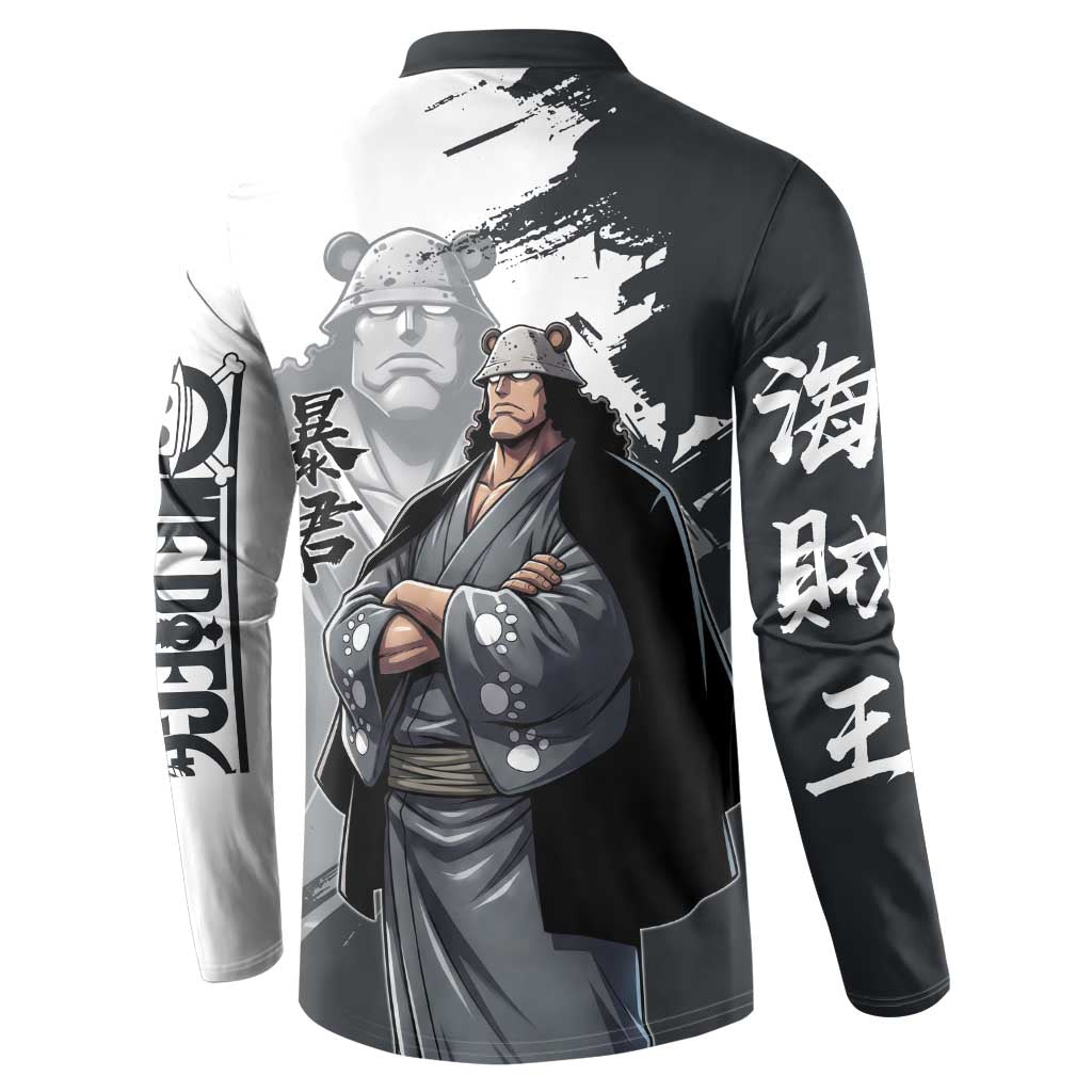 Bartholomew Kuma One Piece Button Sweatshirt Revolutionary Ink Wash Anime