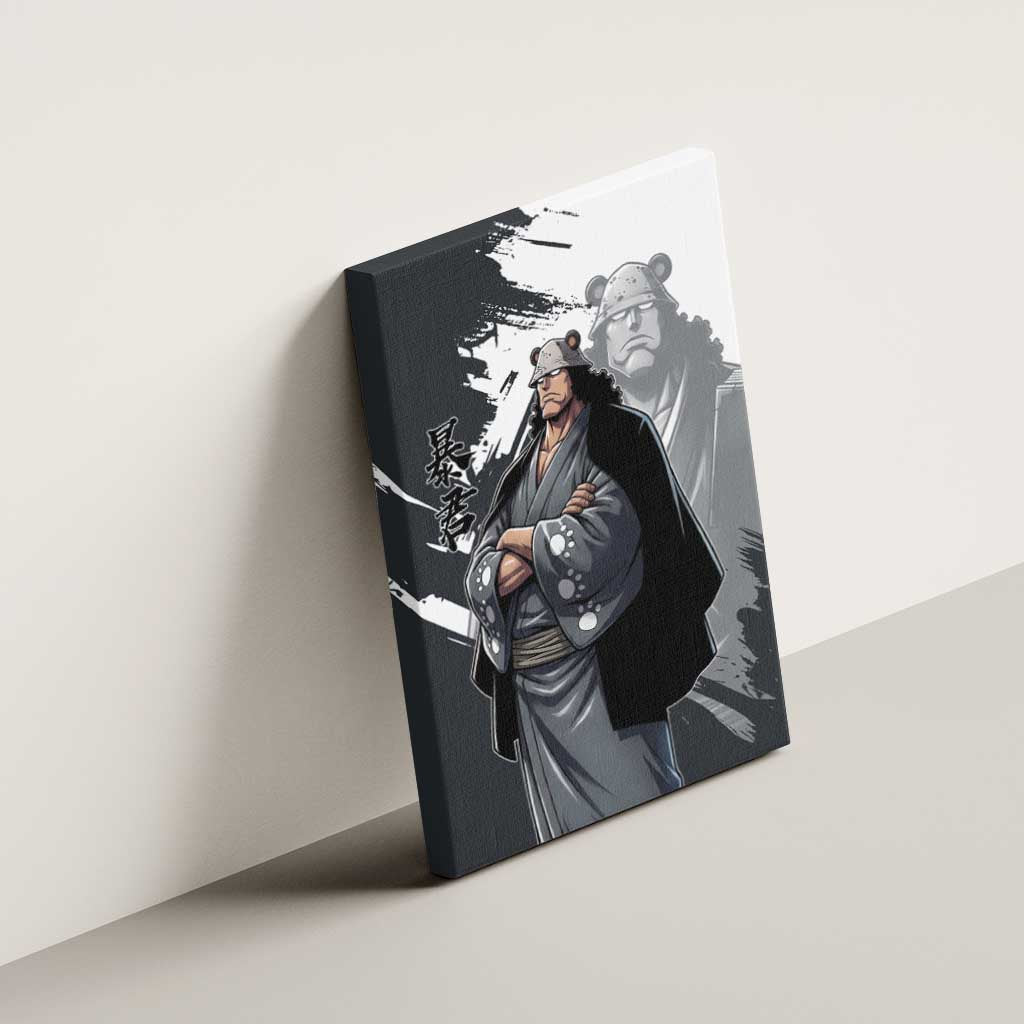 Bartholomew Kuma One Piece Canvas Wall Art Revolutionary Ink Wash Anime