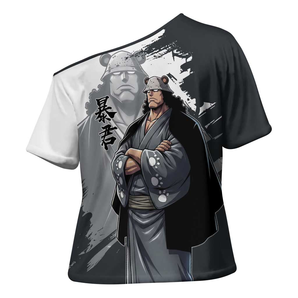 Bartholomew Kuma One Piece Cross Shoulder Shirt Revolutionary Ink Wash Anime