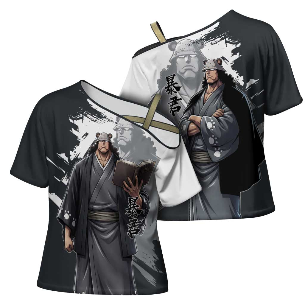 Bartholomew Kuma One Piece Cross Shoulder Shirt Revolutionary Ink Wash Anime