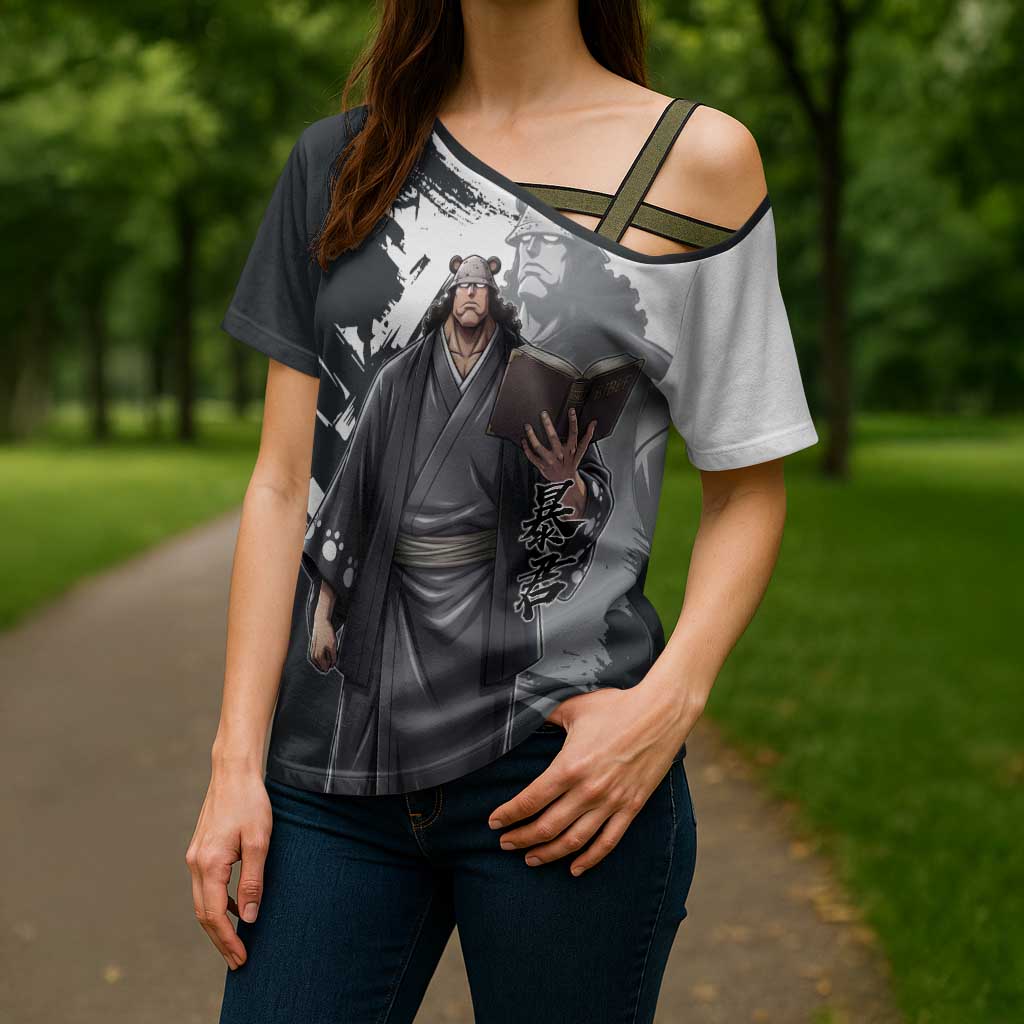 Bartholomew Kuma One Piece Cross Shoulder Shirt Revolutionary Ink Wash Anime