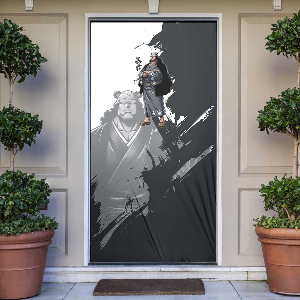 Bartholomew Kuma One Piece Door Cover Revolutionary Ink Wash Anime