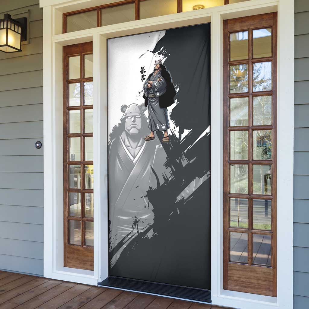 Bartholomew Kuma One Piece Door Cover Revolutionary Ink Wash Anime