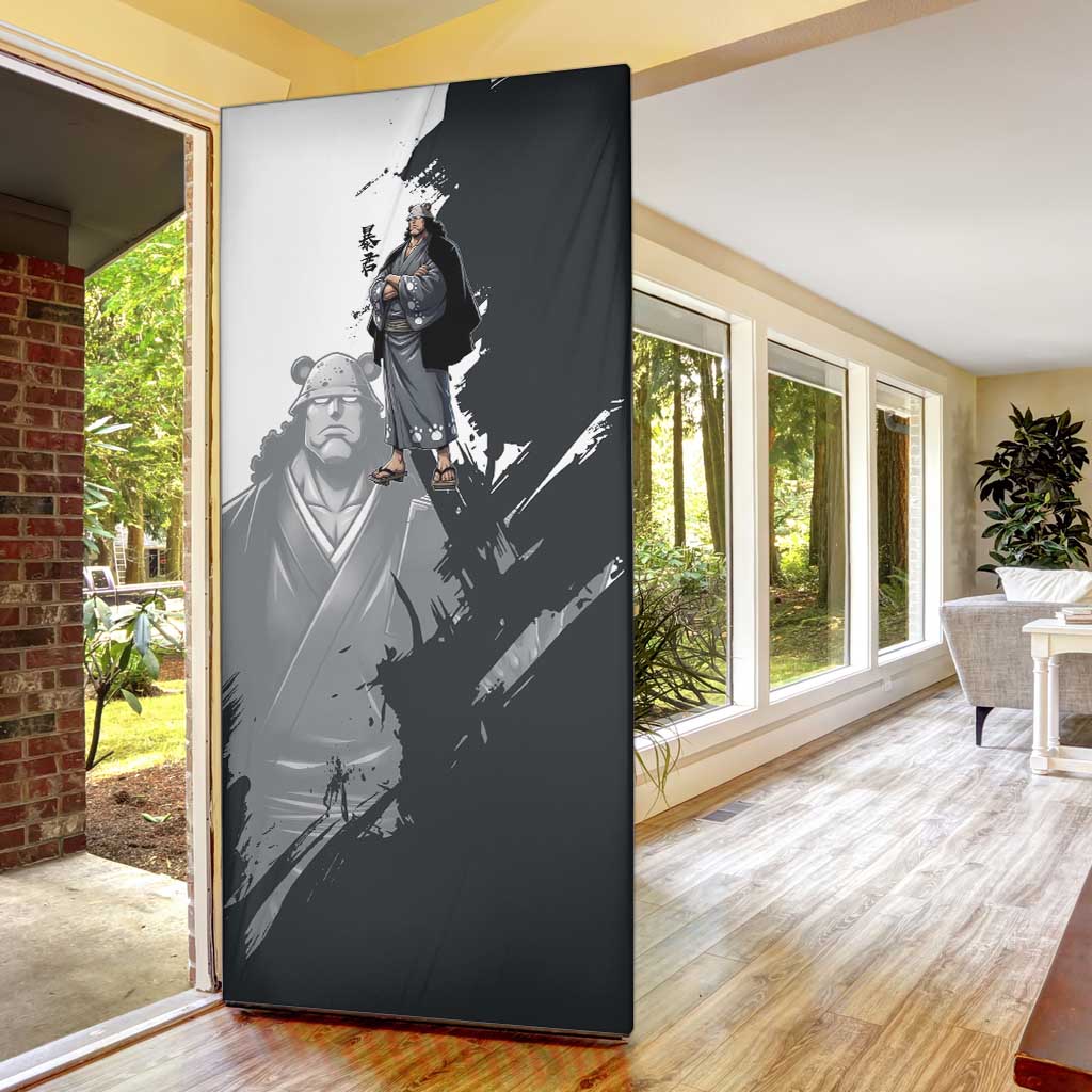 Bartholomew Kuma One Piece Door Cover Revolutionary Ink Wash Anime