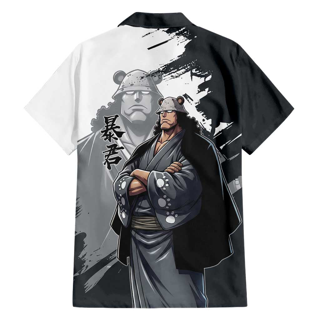 Bartholomew Kuma One Piece Family Matching Summer Maxi Dress and Hawaiian Shirt Revolutionary Ink Wash Anime