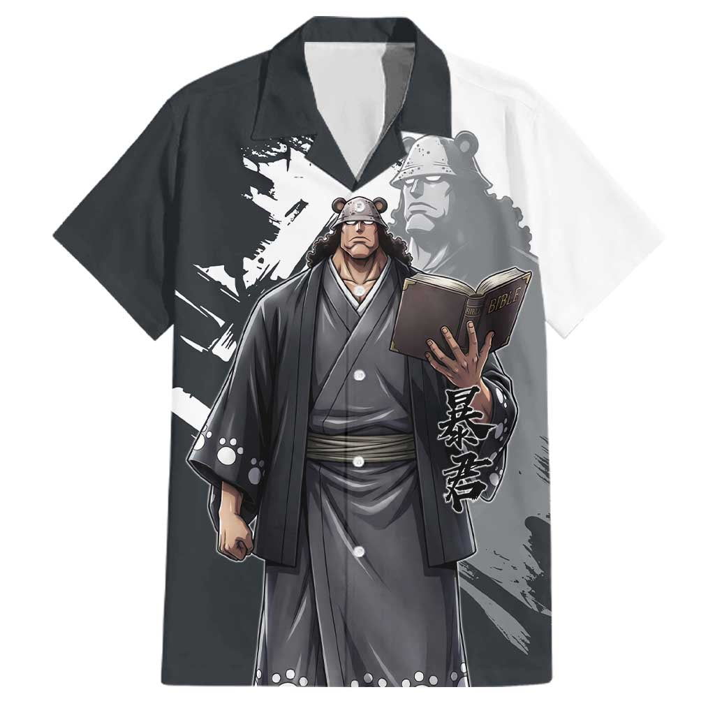Bartholomew Kuma One Piece Family Matching Tank Maxi Dress and Hawaiian Shirt Revolutionary Ink Wash Anime