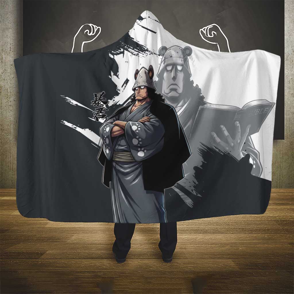 Bartholomew Kuma One Piece Hooded Blanket Revolutionary Ink Wash Anime