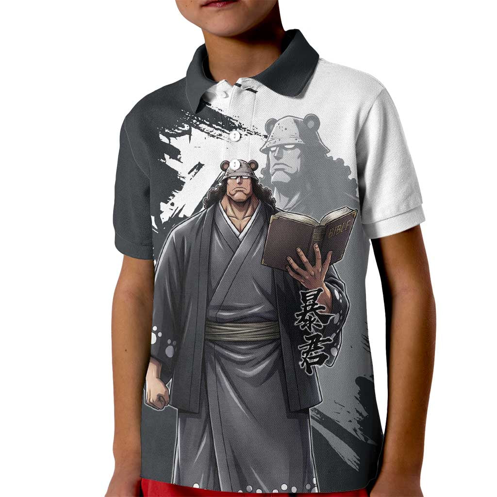 Bartholomew Kuma One Piece Kid Polo Shirt Revolutionary Ink Wash Anime