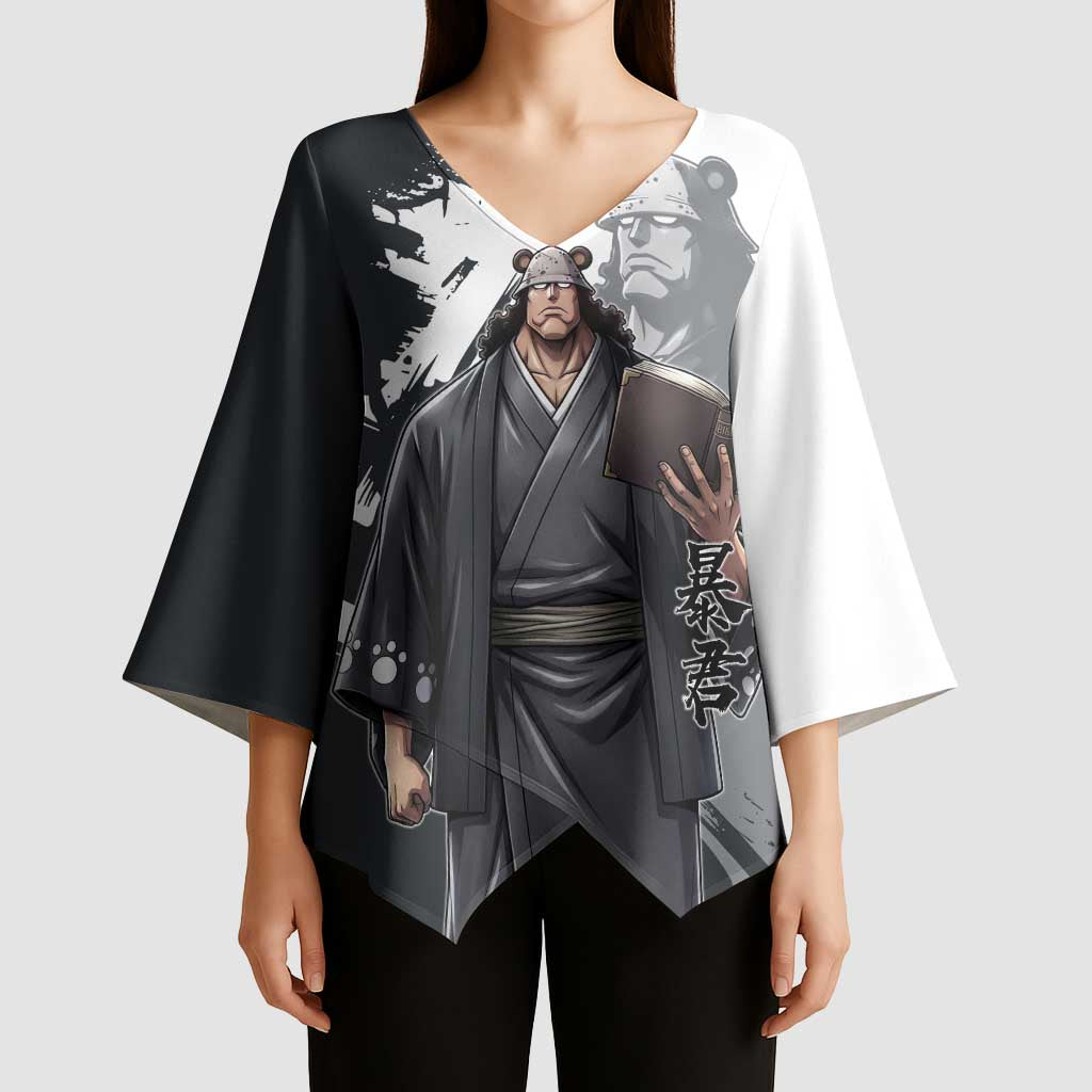 Bartholomew Kuma One Piece Kimono Sleeve Blouse Revolutionary Ink Wash Anime