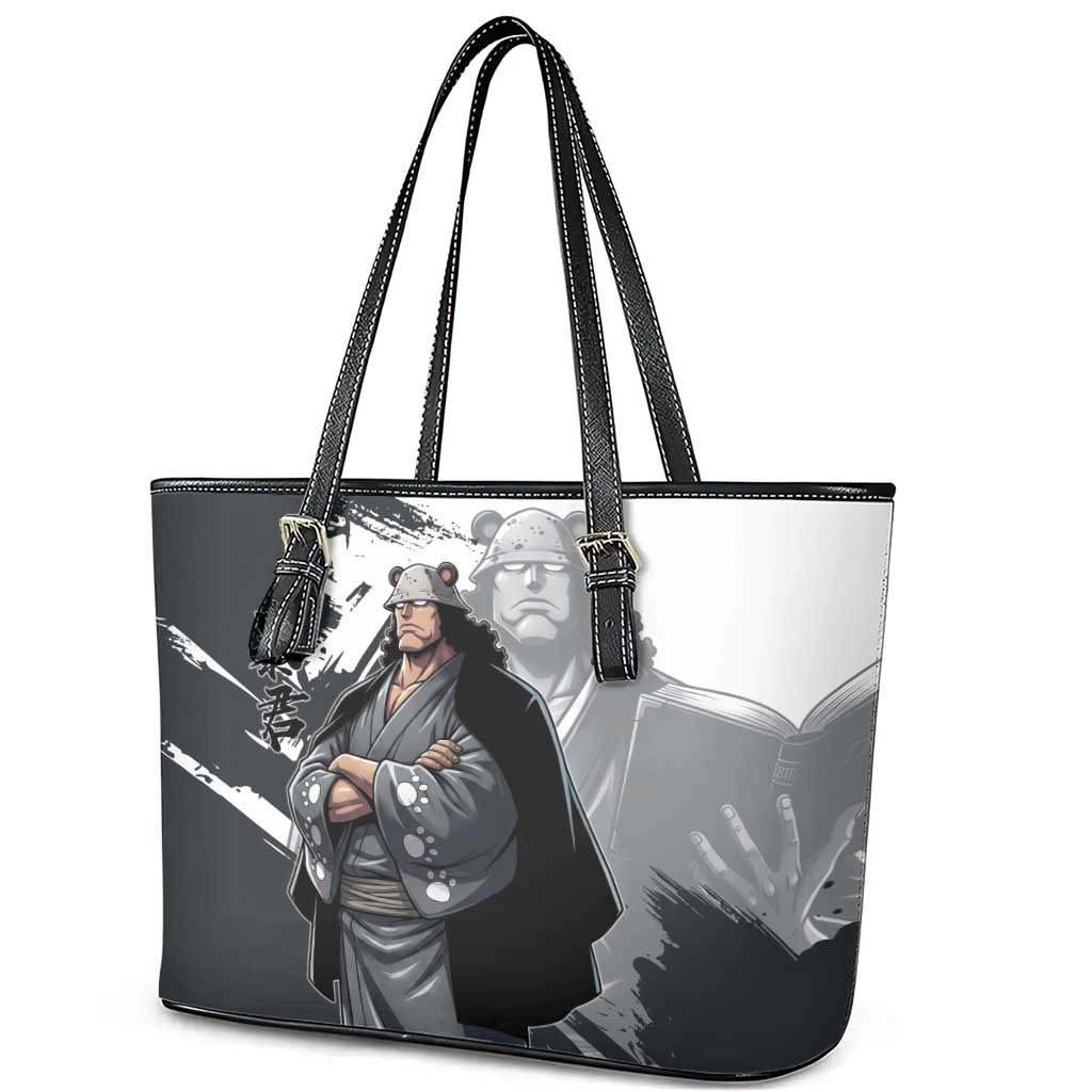 Bartholomew Kuma One Piece Leather Tote Bag Revolutionary Ink Wash Anime