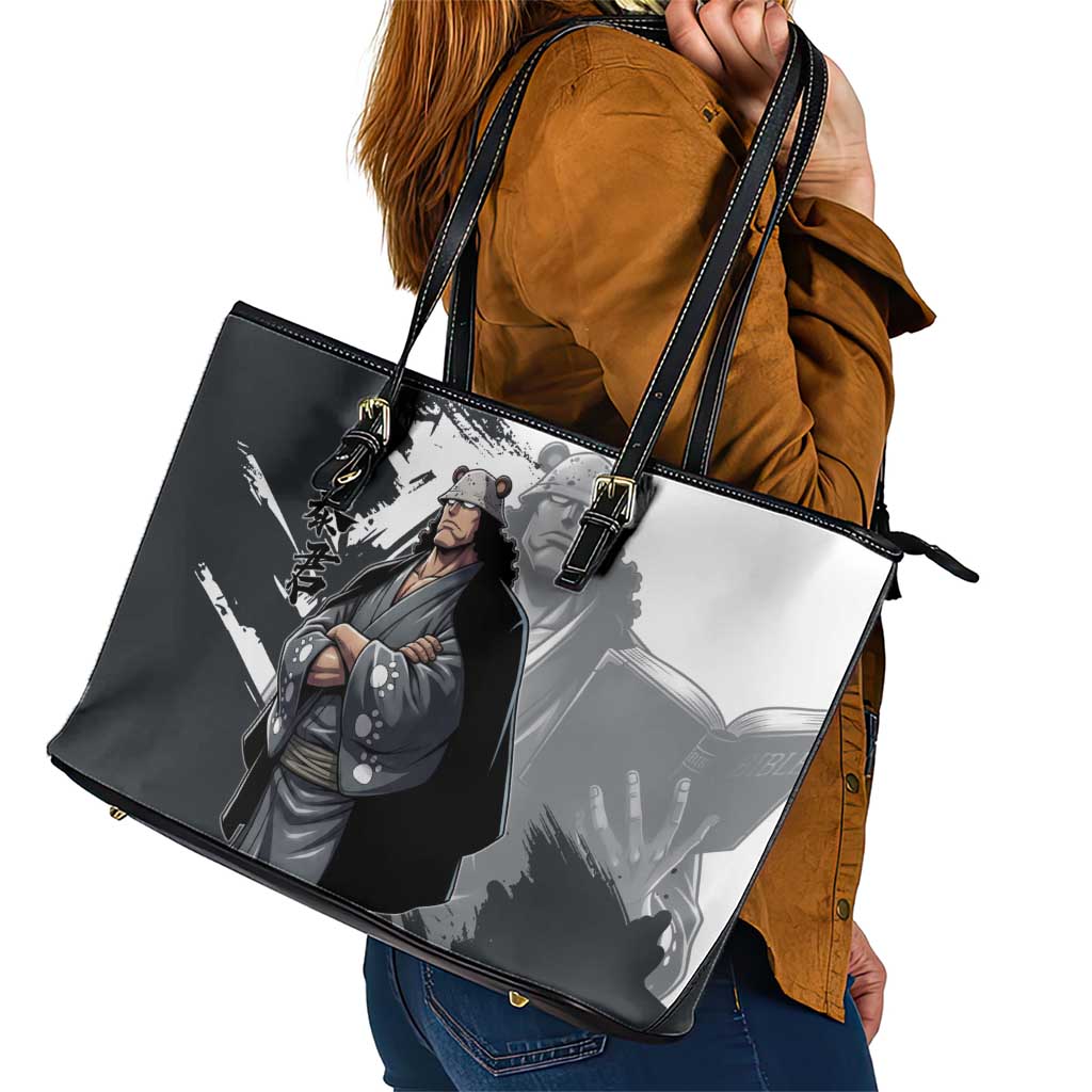 Bartholomew Kuma One Piece Leather Tote Bag Revolutionary Ink Wash Anime