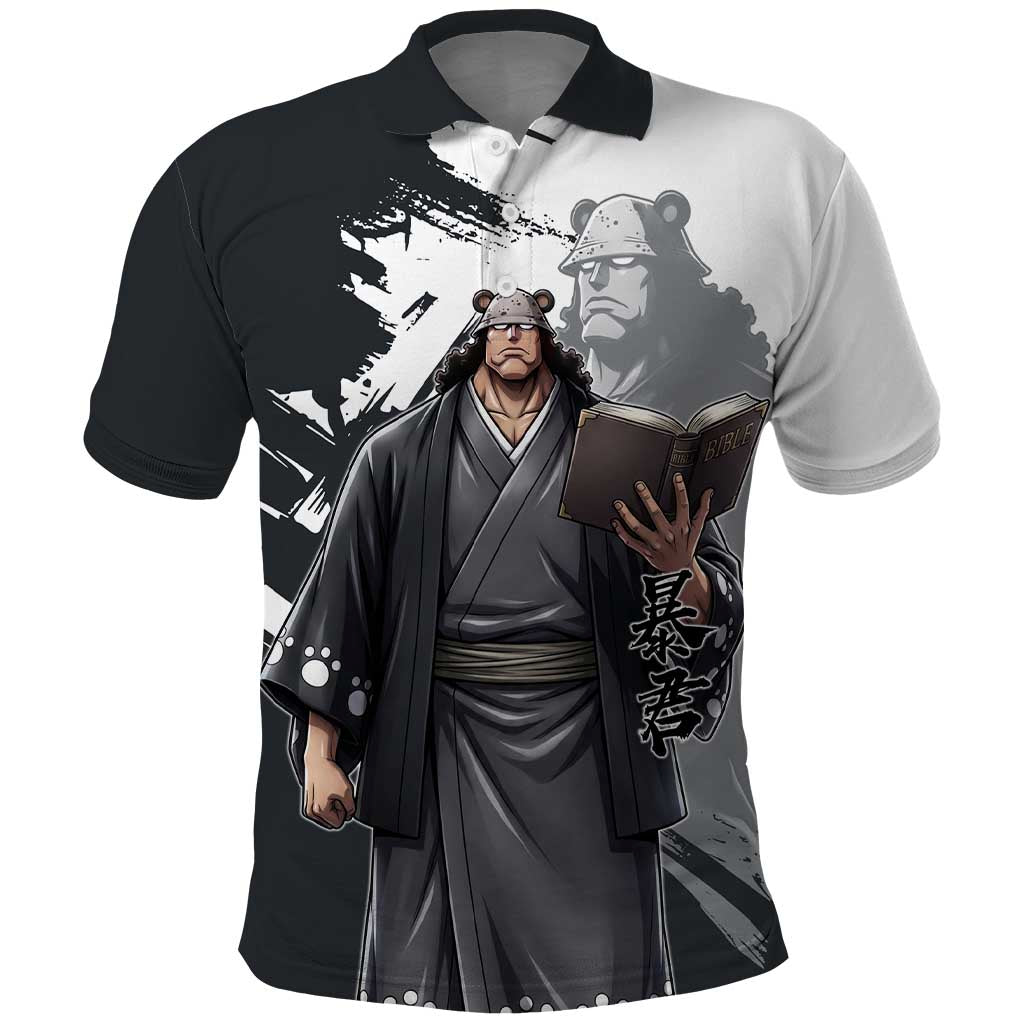 Bartholomew Kuma One Piece Polo Shirt Revolutionary Ink Wash Anime