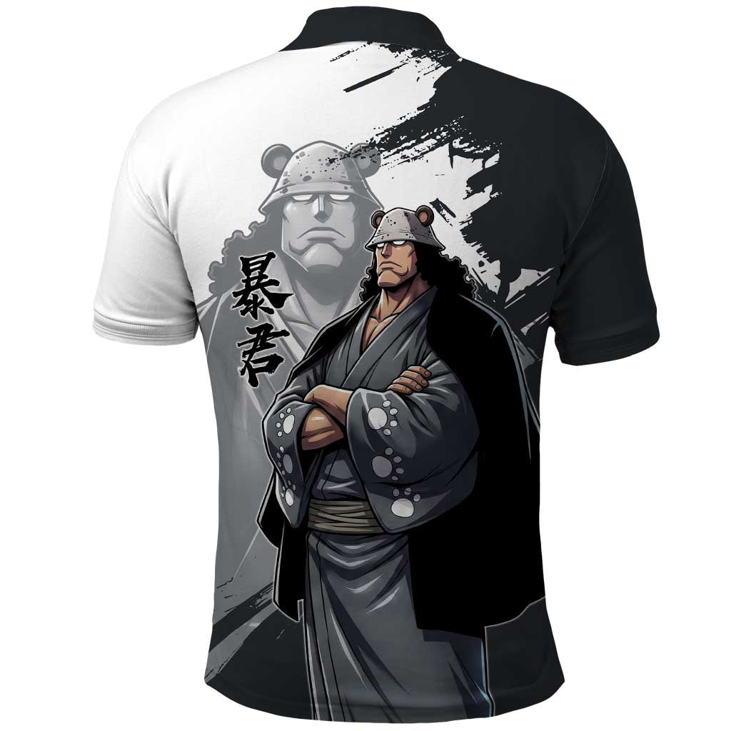 Bartholomew Kuma One Piece Polo Shirt Revolutionary Ink Wash Anime