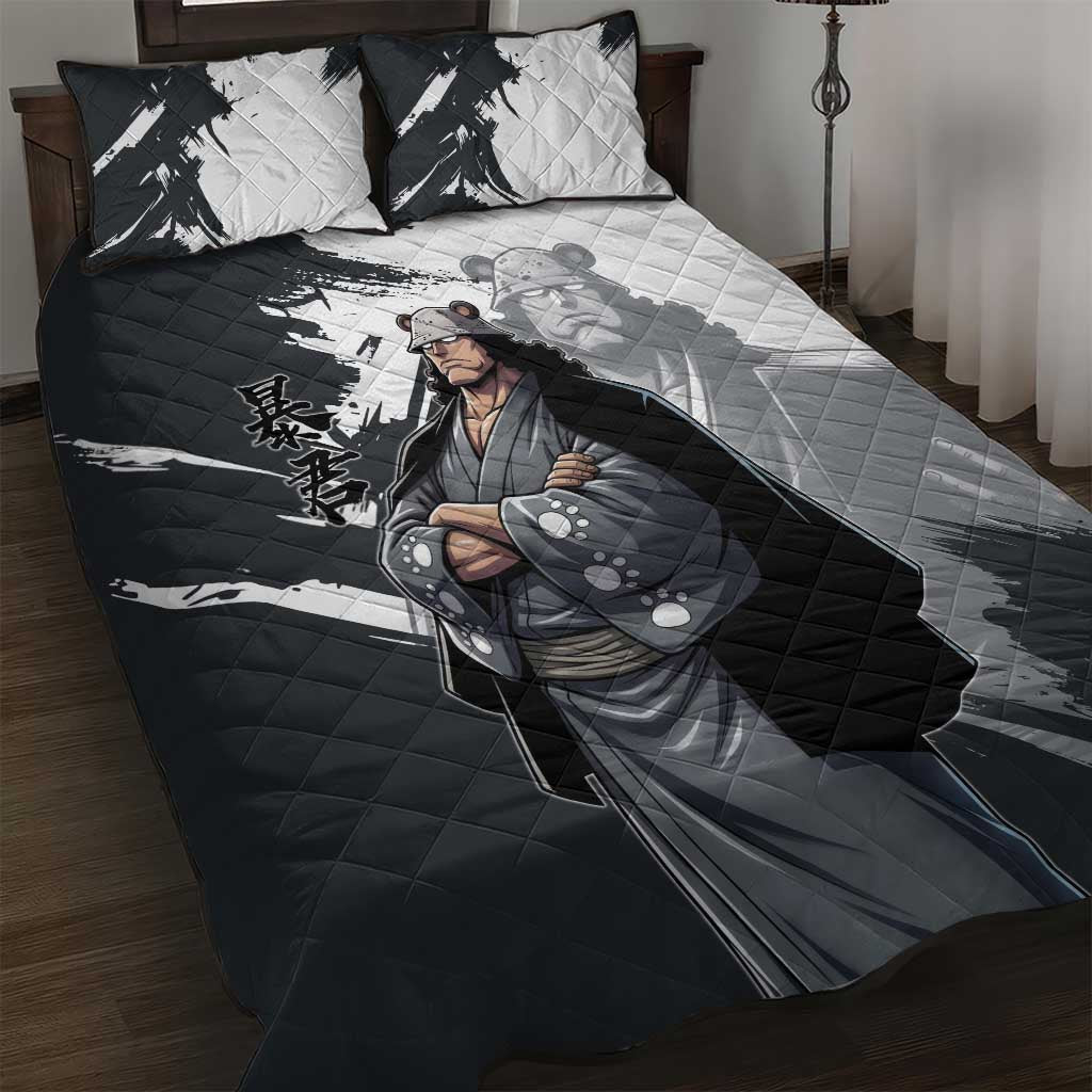 Bartholomew Kuma One Piece Quilt Bed Set Revolutionary Ink Wash Anime