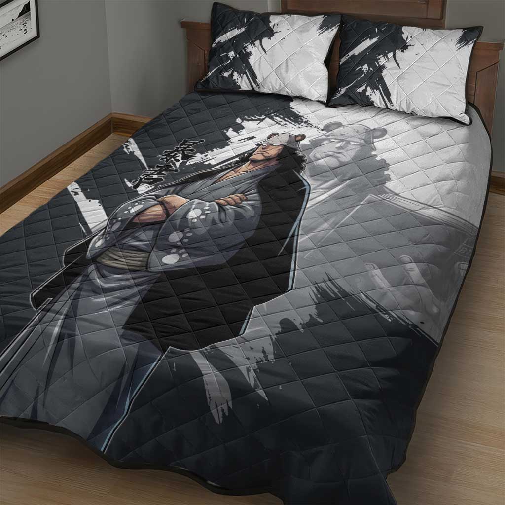 Bartholomew Kuma One Piece Quilt Bed Set Revolutionary Ink Wash Anime