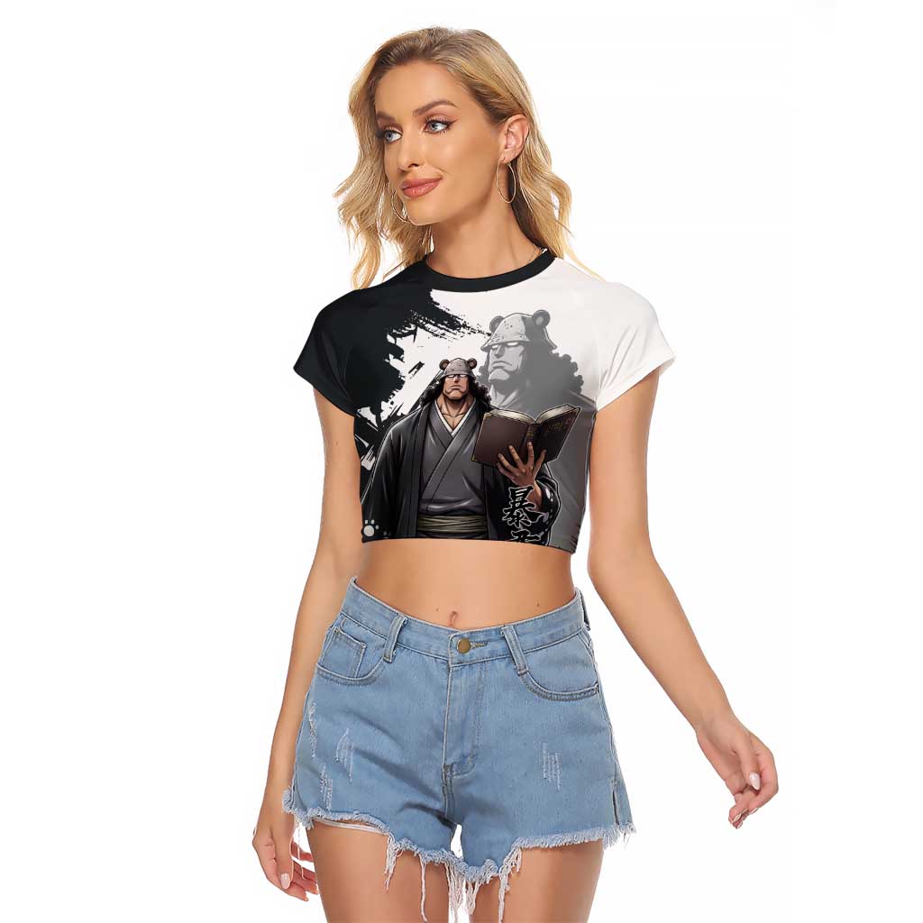 Bartholomew Kuma One Piece Raglan Cropped T Shirt Revolutionary Ink Wash Anime