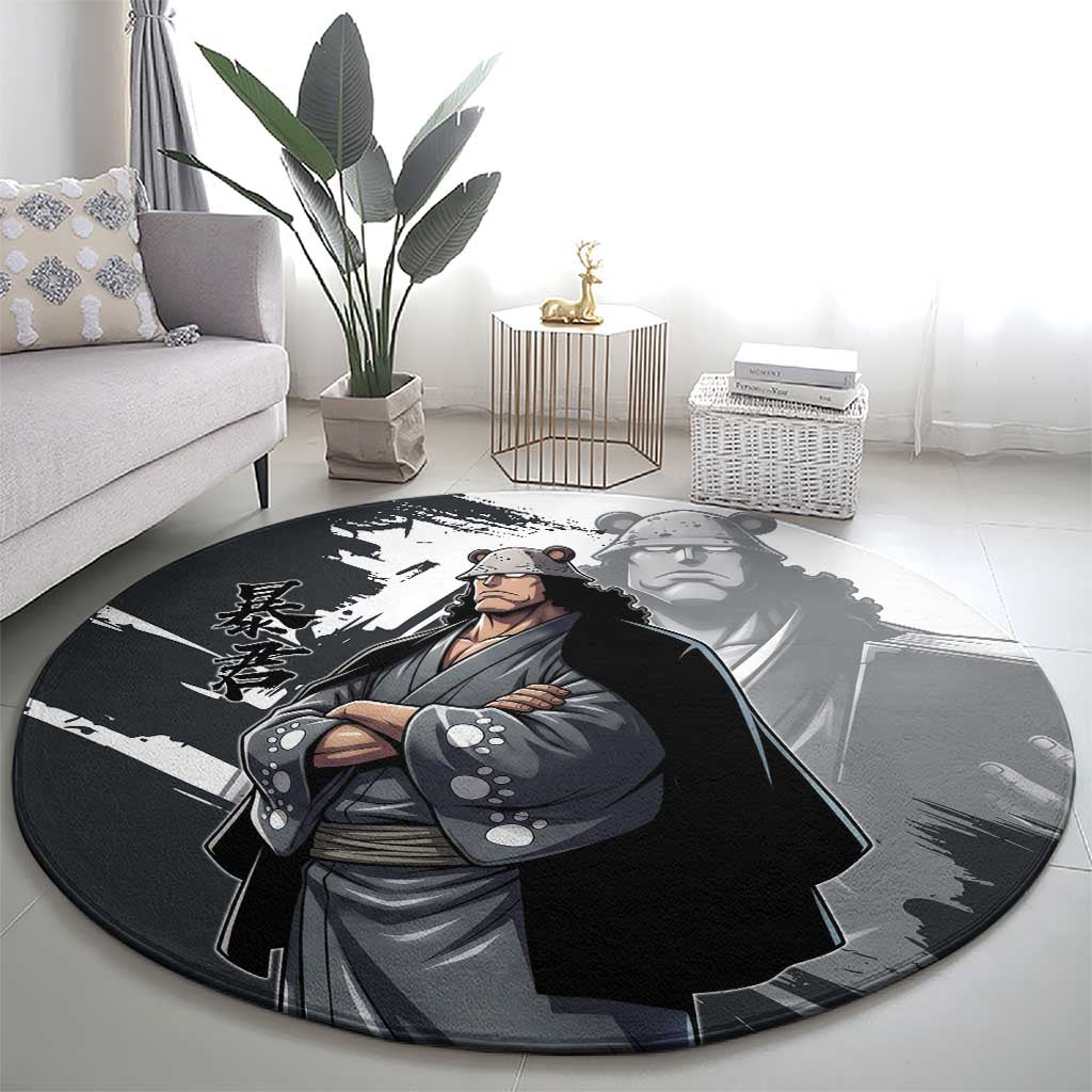 Bartholomew Kuma One Piece Round Carpet Revolutionary Ink Wash Anime